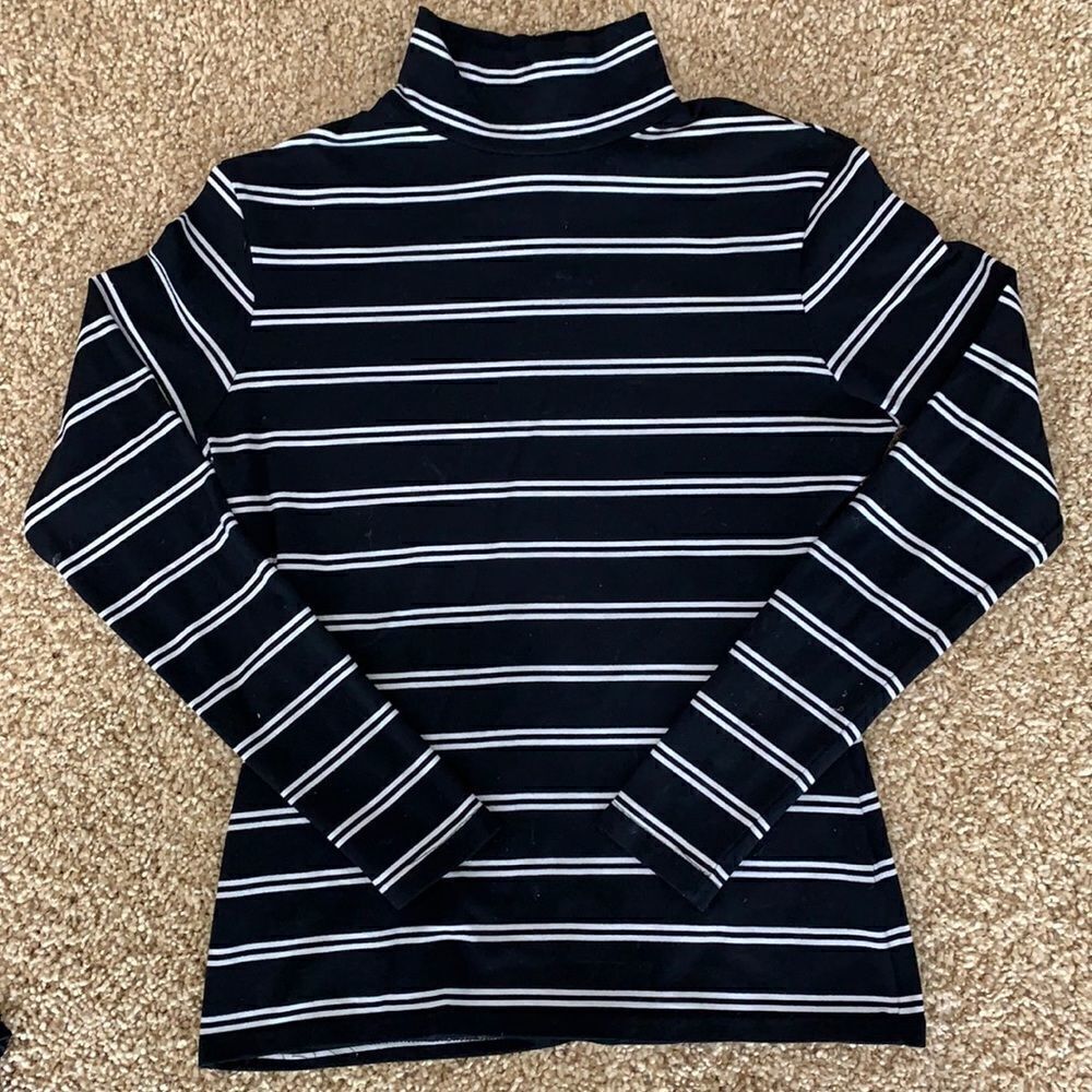 black striped shirt turtleneck Y2K vintage Express stretchy medium‎ grunge